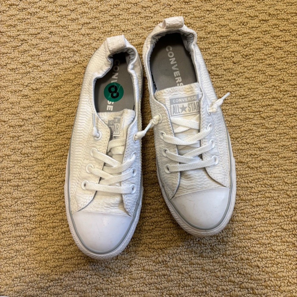 Converse Kids Textured White Sneakers